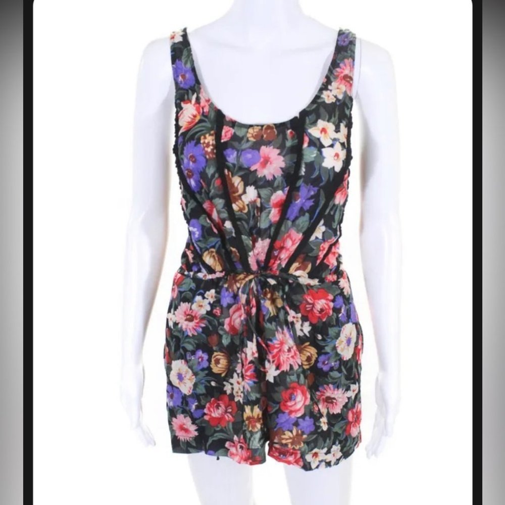 Zimmermann Floral Playsuit Tank Cotton 2/Medium
